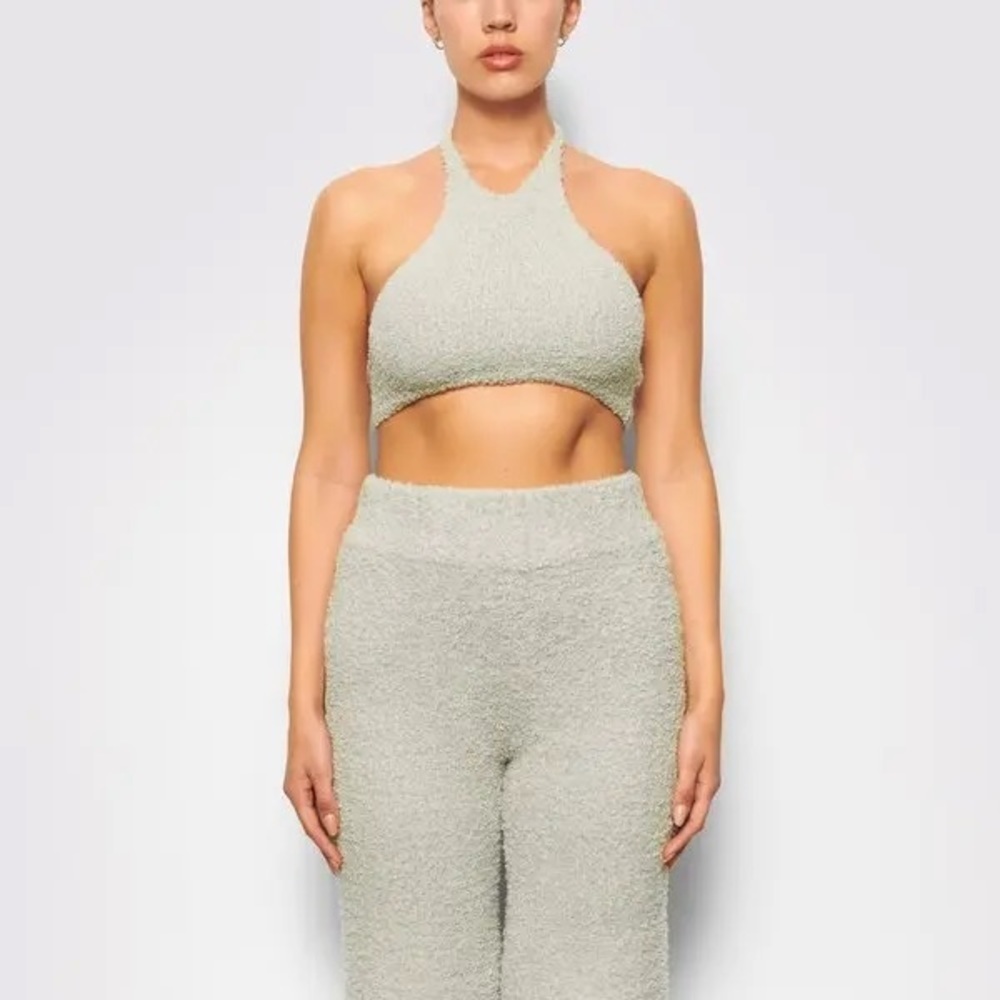 SKIMS Cozy Knit Halter Bra Top - Aqua Size 2X/3X